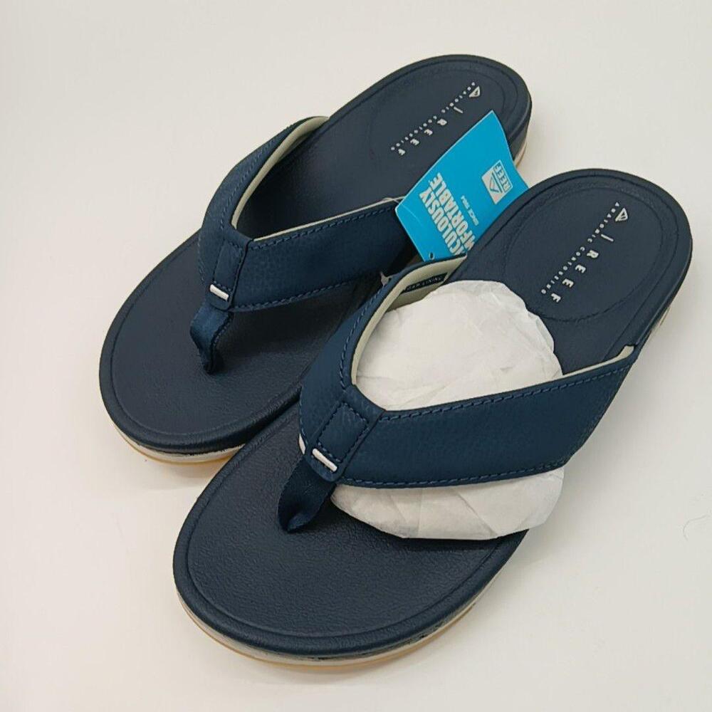 Reef Cushion Bonzer Shoes Mens Size 8 Blue Thong Sandals Comfort CJ6610 New
